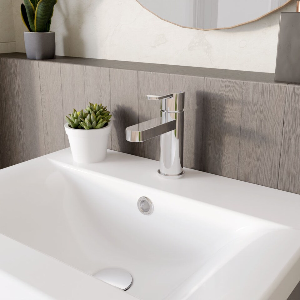 image 1 of Pride Round Mini Mono Basin Mixer Bathroom Sink Tap & Waste, Chrome