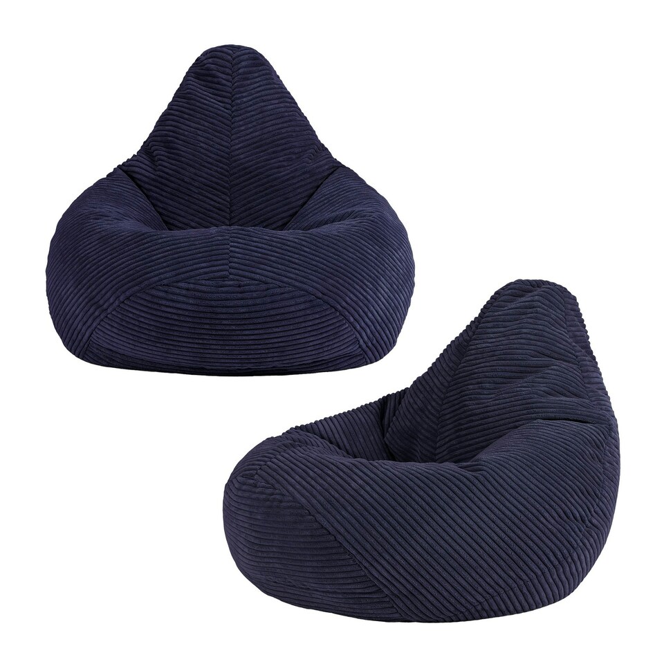 image 1 of icon Dalton Kids Beanbag Corduroy Navy Blue Set of 2 Blue | Blue