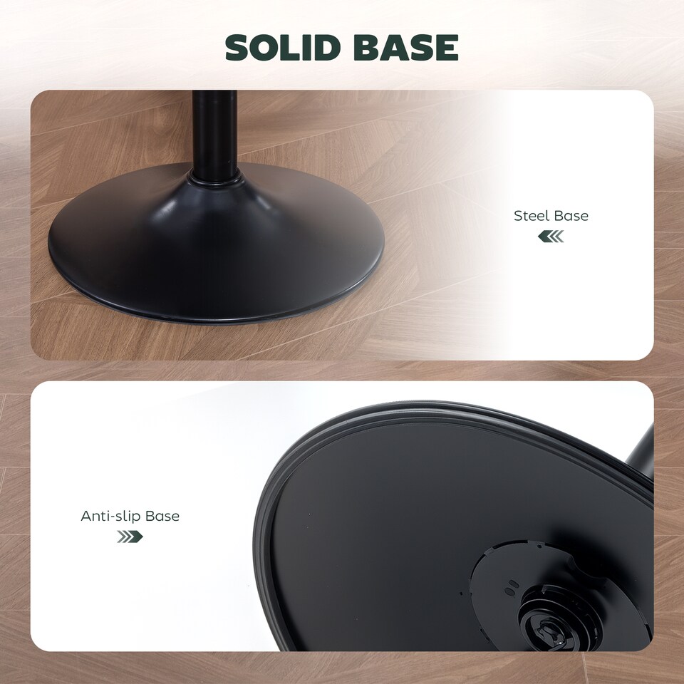 image 1 of HOMCOM Bar Stools Set of 2, Swivel Barstools with Adjustable Height, Backrest and Footrest,  Modern PU Leather Upholstered Breakfast Bar Chairs for Kitchen Island, Counter, Dining Room, Dark Green | Green | Green