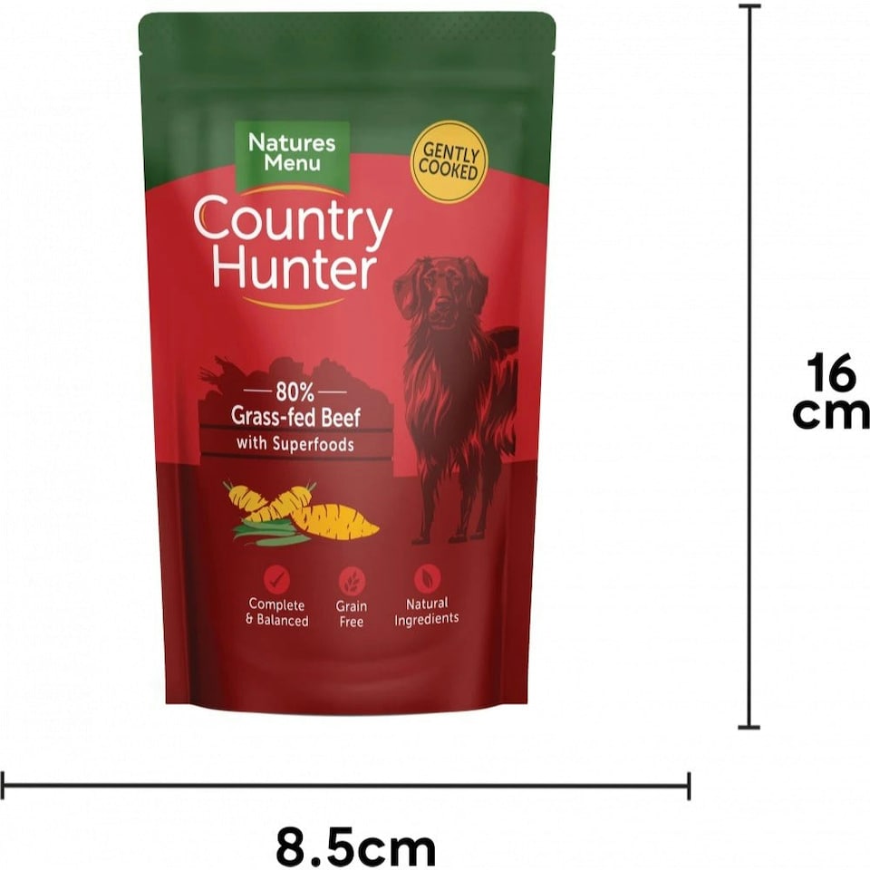 image 1 of Country Hunter Grass Grazed Beef Dog Pouch Multipack - 6 x 150g