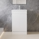 image 2 of AICA 500mm Gloss White Bathroom Vanity Unit With Basin Double Door Floor Standing Design Flat Packed