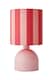 image 1 of ValueLights Miley Pink Stripes Shade Pink Table Lamp & Bulb | Pink