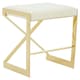 image 2 of Interiors by Premier Ivory Velvet Bar Stool, Gold Finish Frame Bar Chair with Footrest, Modern Design Home Stool for Living Area