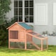 image 6 of PawHut Rabbit Hutch, 2 Tier Bunny House with Asphalt Roof, Ramp, tray, Green