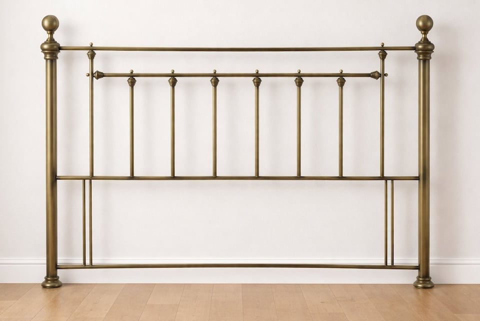 image 1 of 5ft King Size Brass Finish,Traditional Antique Victorian Metal Headboard Bed Head End | Multi | Antique Brass | 5ft King Size