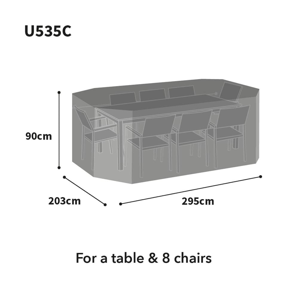image 1 of Bosmere Ultimate Rectangular Dining Set Cover Charcoal 8 Seat