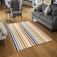 image 2 of striped pattern, orange black gray beige and brown (Rug) Multi | Medium: 80x150cm