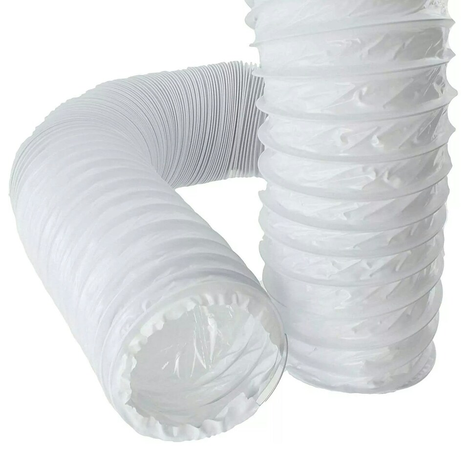 image 1 of SPARES2GO 4m Vent Hose + Connection Adapter Kit for Whirlpool Tumble Dryer