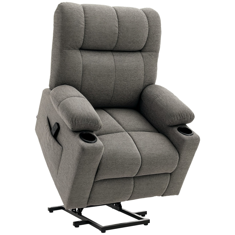 image 1 of HOMCOM Heavy Duty Riser and Recliner Chair Lift Chair for the Elderly, Grey Grey