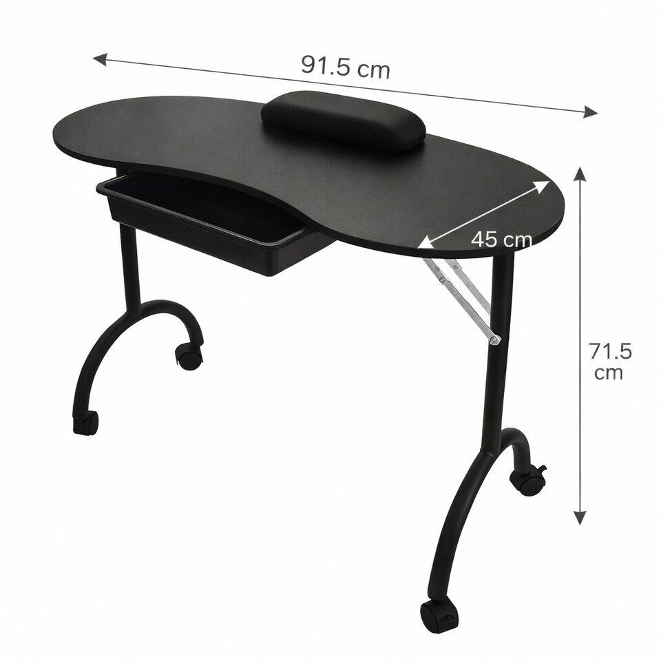 image 1 of VENUS Manicure Table Foldable & Portable with Accessories - Black | Black