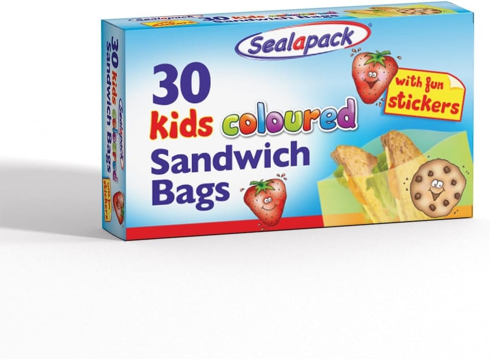 Pack of 30 Kids Coloured Sandwich Bags