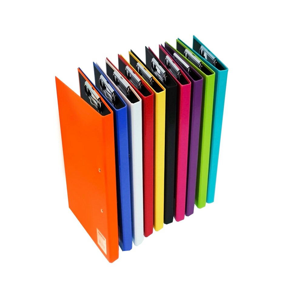 image 1 of Pack of 10 Assorted Colour A4 Clipboard Document Clamp File Folders
