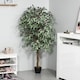 image 7 of Outsunny 160cm5.2FT Artificial Ficus Silk Tree with Nursery Pot, Decorative Fake Plant, for Indoor Decor
