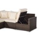 image 6 of Santorini Modular 13 Seat Rattan Conversation Set With 2 Coffee Tables Brown | Ivory