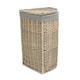 image 2 of Small Antique Wash Corner Linen Basket with Grey Sage Lining Grey | Grey