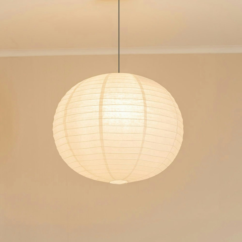 image 1 of ValueLights Isla White Paper Globe Ball Dome Easy Fit Ceiling 60cm Lamp Shade White