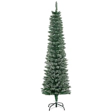 HOMCOM 5.5FT Artificial Snow Dipped Christmas Tree Home Indoor Decoration Green