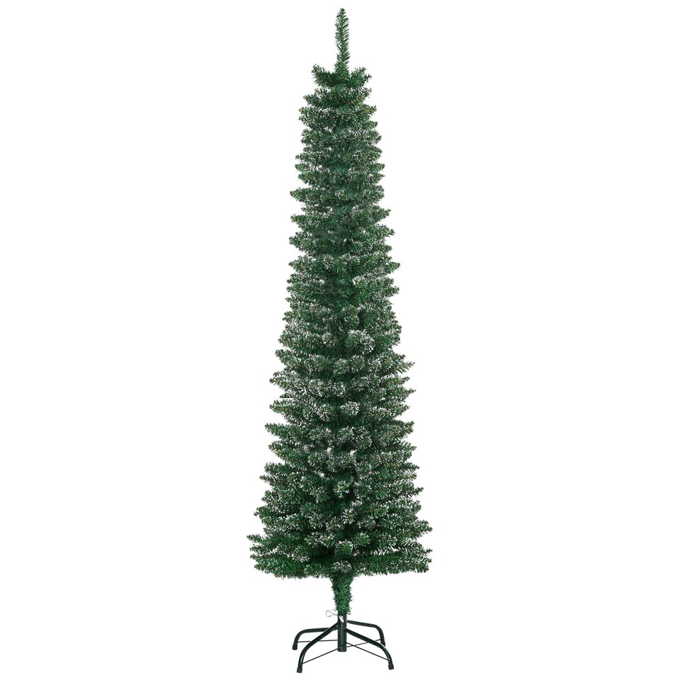 image 1 of HOMCOM 5.5FT Artificial Snow Dipped Christmas Tree Home Indoor Decoration Green