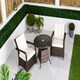image 5 of Arizona Round Rattan Garden Bistro Table and Chairs Set 2 Seater | Brown | Brown