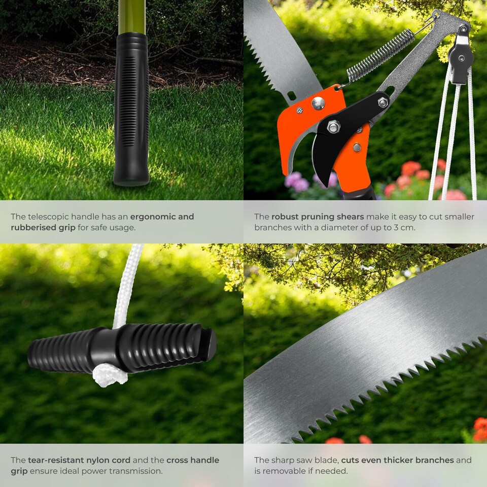 image 1 of Shears - telescopic pruners with cable and saw function