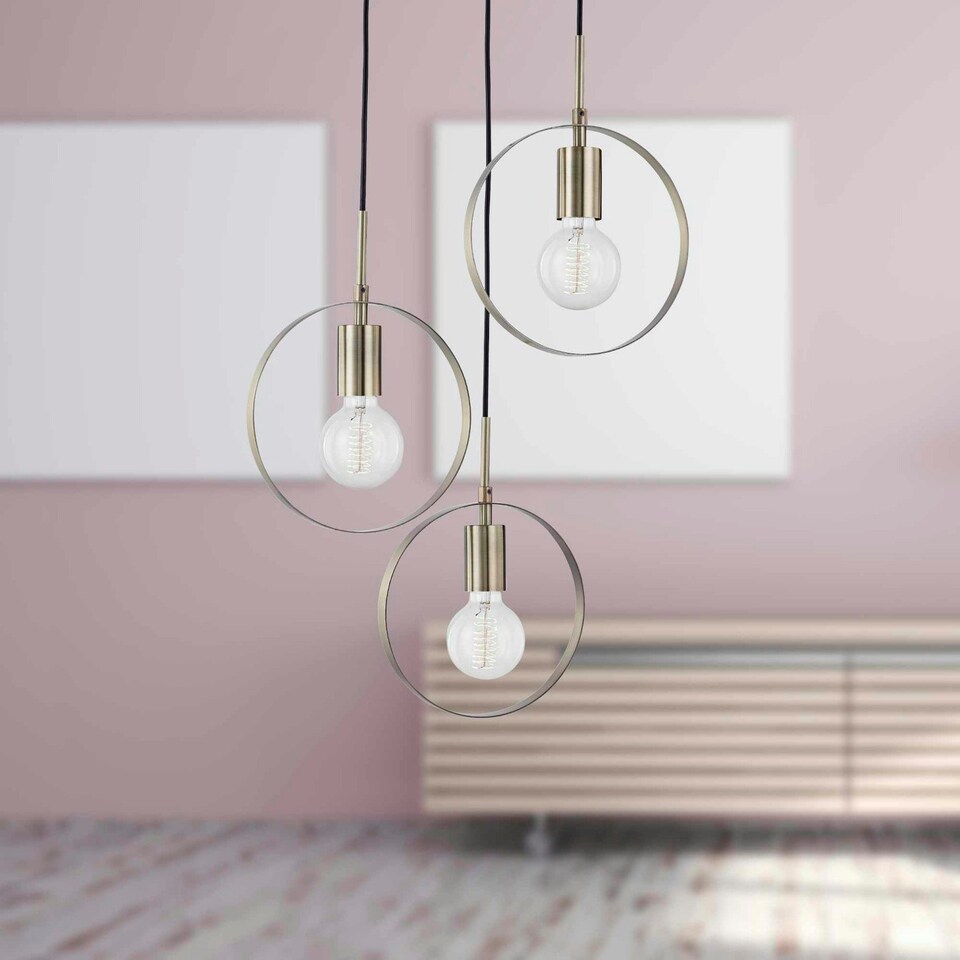 image 1 of First Choice Lighting Hailey Brushed Gold Cluster 3 Light Gold