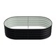 image 3 of Living and Home Oval Galvanized Steel Raised Garden Bed- Black