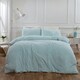 image 1 of Brentfords Ultra Soft Teddy Fleece Duvet Cover and Pillowcase Bedding Set, Single - Duck Egg Blue