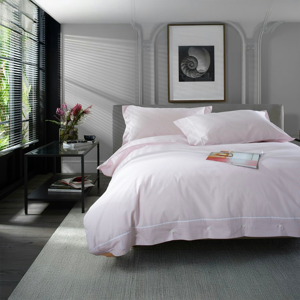 image 1 of Southport 100% Cotton Duvet Cover Set with Cuffed Finish – Soft, Breathable, Premium Quality Bedding Pink | Rose | King