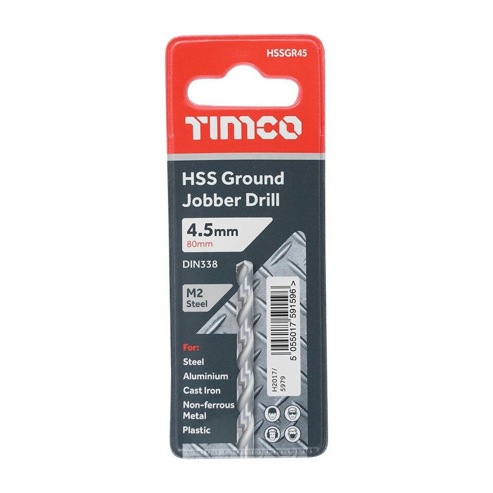 image 1 of Timco - Ground Jobber Drills - HSS M2 (Size 4.5mm - 1 Each)