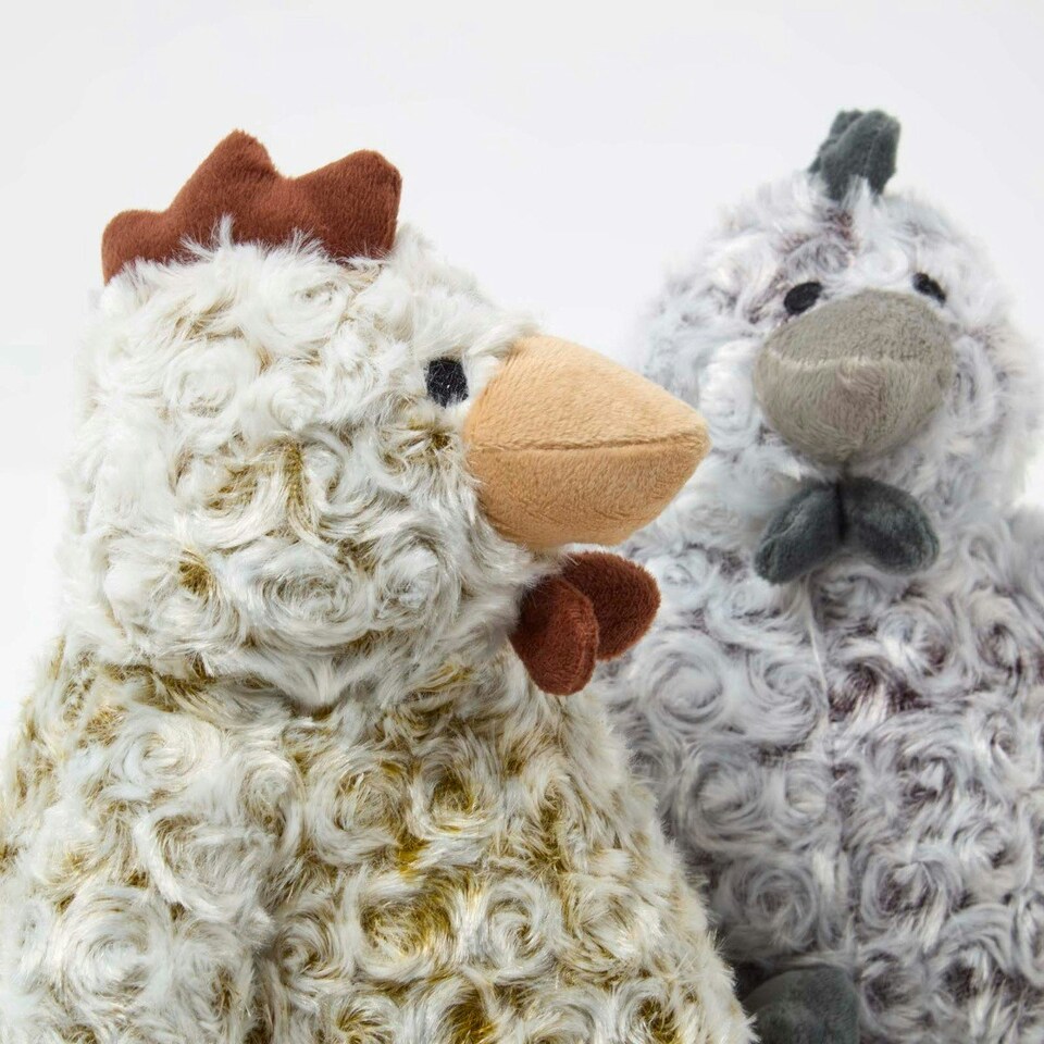 image 1 of Homescapes Luxury Fabric Chicken Doorstop Set of 2