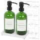 image 1 of Harbour Housewares 2pc Glass Soap Dispenser Set with Ceramic Tray & Labels - 500ml - Green/White