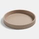 image 1 of OHS Ribbed Round Decorative Tray Table Organiser Countertop Storage | Grey | Natural