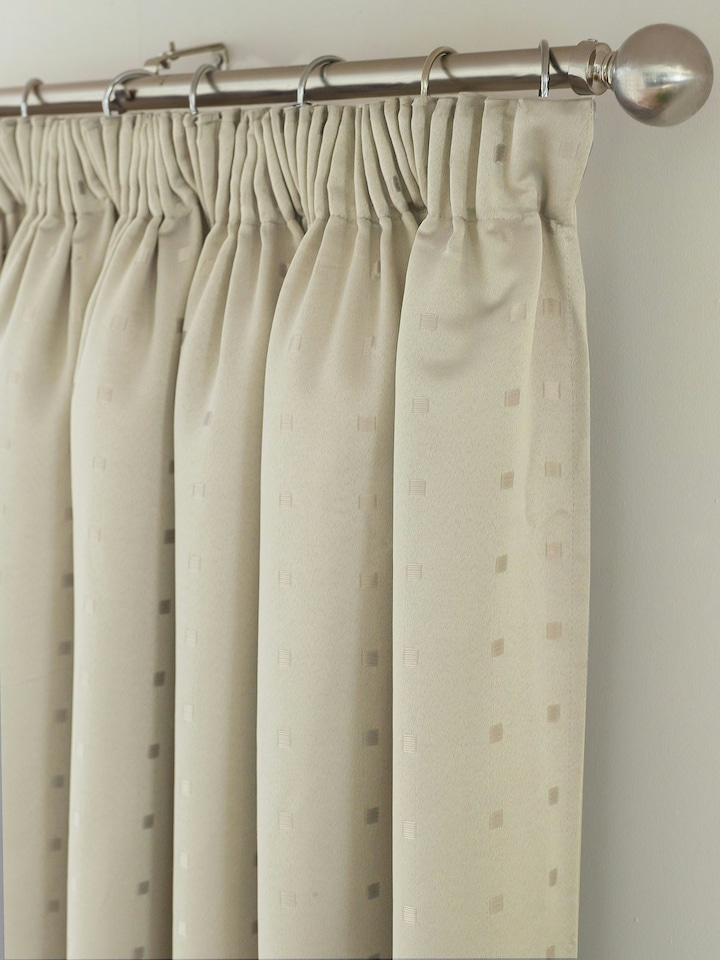 image 1 of Adison Lined Pencil Pleat Taped Curtains - 117cm x 183cm - Cream