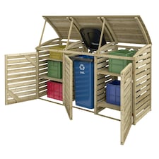 Rowlinson Timber Single Bin Store With Double Box Store Brown