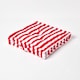 image 1 of Homescapes Cotton Red Thick Stripe Floor Cushion - 50 x 50 cm | Red | 50 x 50 cm