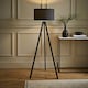 image 1 of ValueLights Barbro Black Tripod Floor Lamp Charcoal Shade Grey