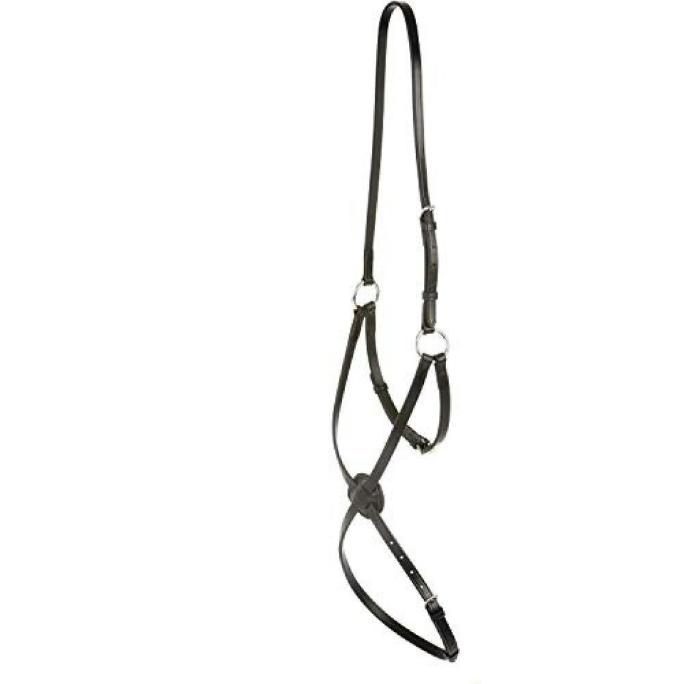 Collegiate Grackle Leather Noseband IV - Black - Cob