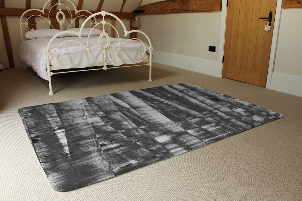 image 1 of Black And White Bamboo Rug | Multi