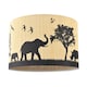 image 2 of Modern Safari Bamboo Pendant Light Shade with Black Animals and Trees | Brown | Brown | 1
