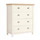 image 9 of Chest of Drawers Oak Top Metal Handles Bedroom Storage Furniture | White