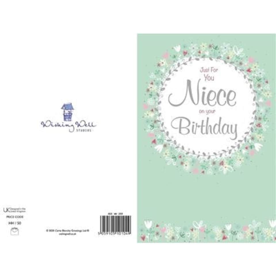 image 1 of Pretty Flowers Circle Niece Birthday Card