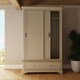 image 4 of Faire 120cm Sliding Combination Wardrobe in Putty with Oak Top Grey