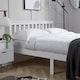 image 3 of Small Double White Wooden Bed 4ft Solid Pine Furniture High End Slatted Base
