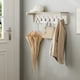 image 4 of VonHaus Coat Hooks Wall Mounted with Shelf and 7 Double Hooks Cream | One Size