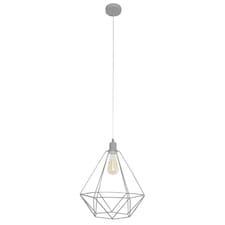 Karo Wire Frame Pendant Ceiling Light Grey 35cm