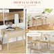 image 3 of Extendable Kitchen Table for 2-4, Folding Drop Leaf Dining Table, Natural