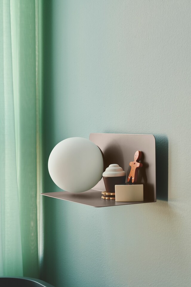 image 1 of Nordlux Lilibeth Indoor Wall Light Brown Metal Sensor E14 Shelf - Plug In or Mains Powered , IP20 | Brown | Brown