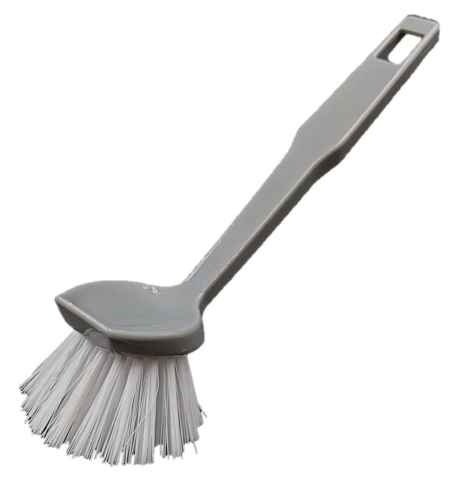 image 1 of Kitchen Dish Brush with Nylon Bristles Ergonomic Handle for Washing Up - Pack of 1 | Grey | 1