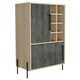image 2 of Harvard Washed Oak and Wood Grain Grey Effect 2-Door Drinks Bar - Modern Storage Cabinet | Brown | Brown | 1