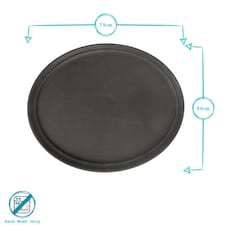 Argon Tableware Oval Non-Slip Serving Tray - 79cm x 66cm - Black | Black | Black